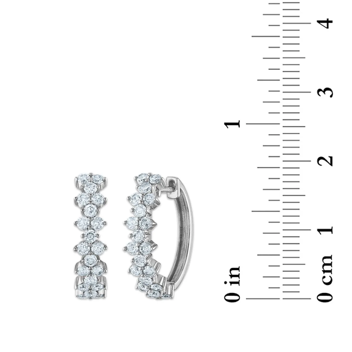 1 CTW Diamond Hoop Earrings in 10KT White Gold