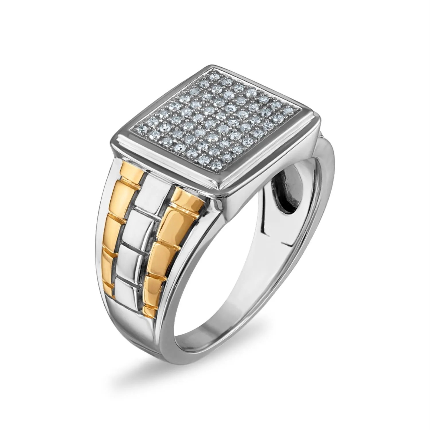 1/4 CTW Diamond Ring in Two-Tone Sterling Silver