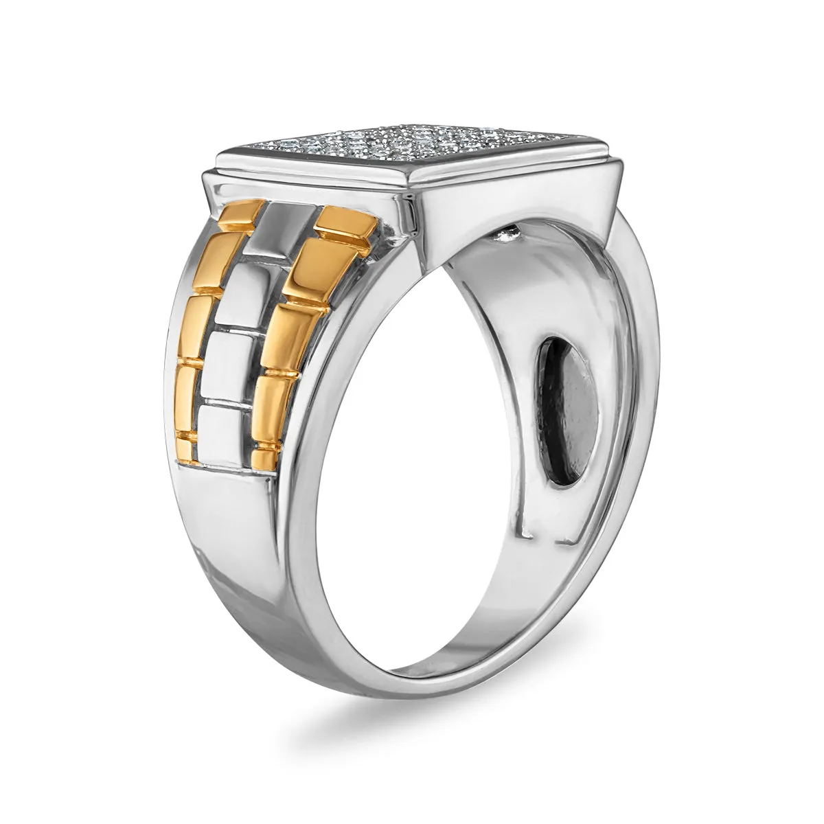 1/4 CTW Diamond Ring in Two-Tone Sterling Silver