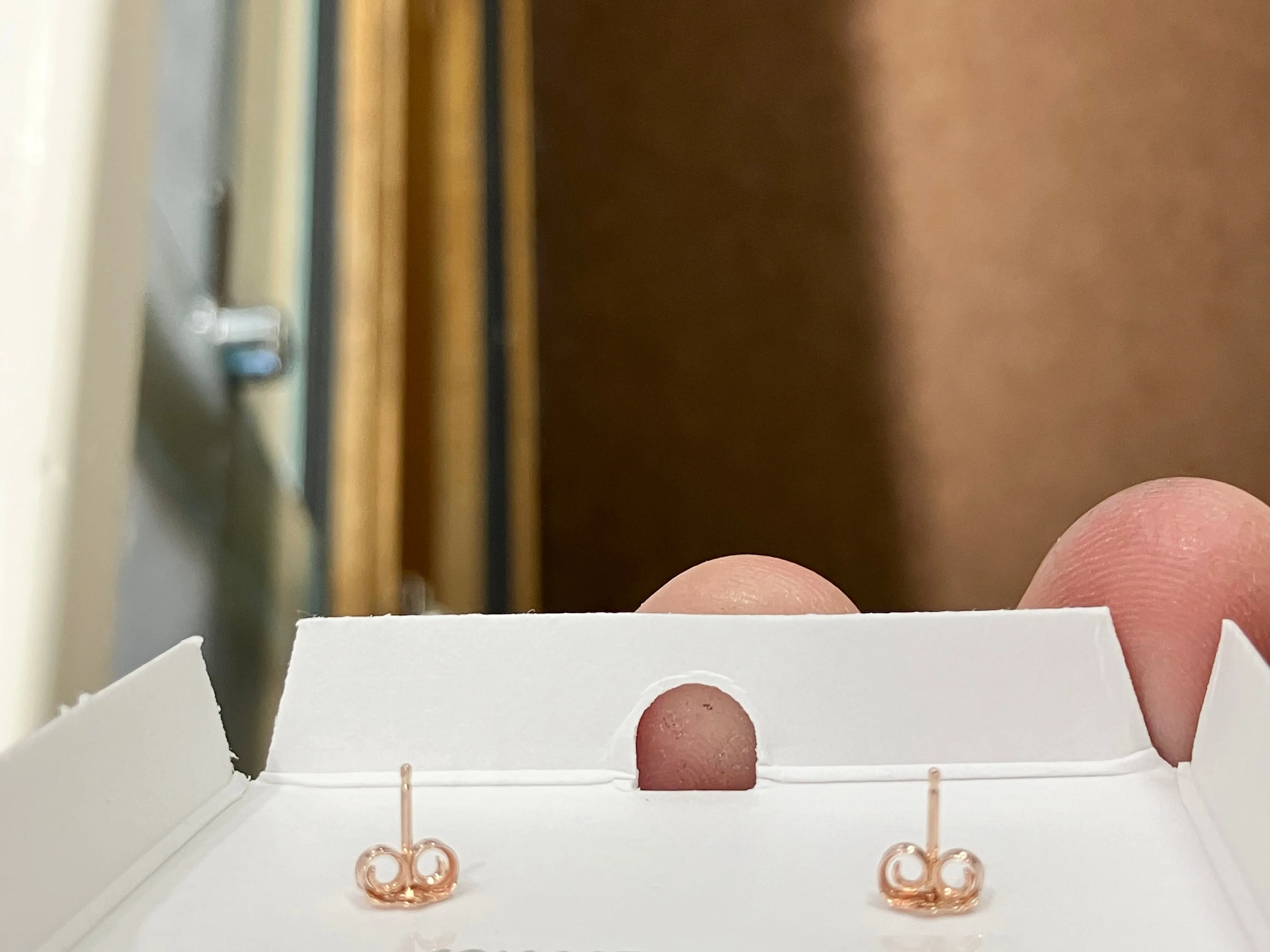 14 K Rose Gold Ball Stud Earrings