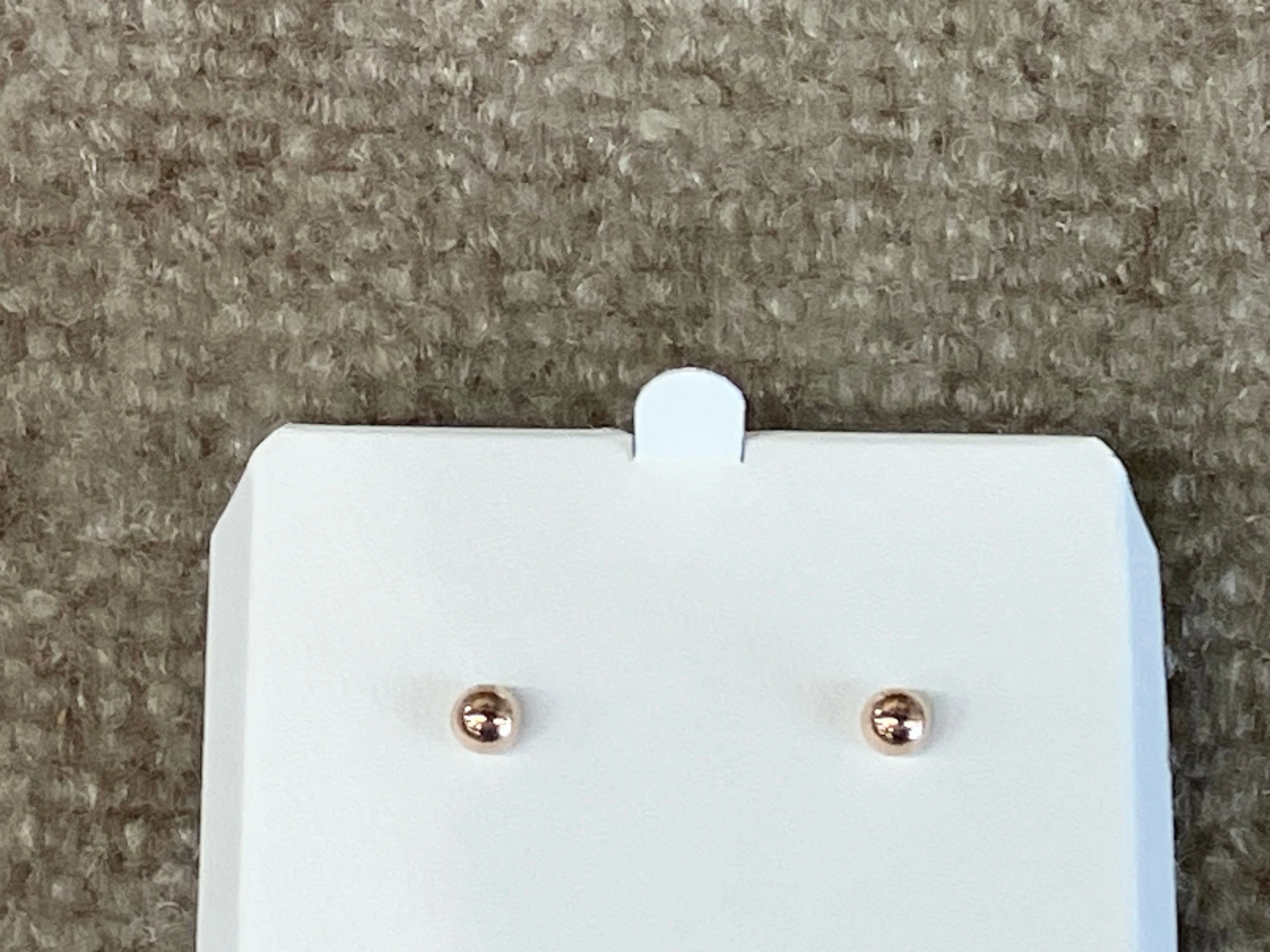 14 K Rose Gold Ball Stud Earrings