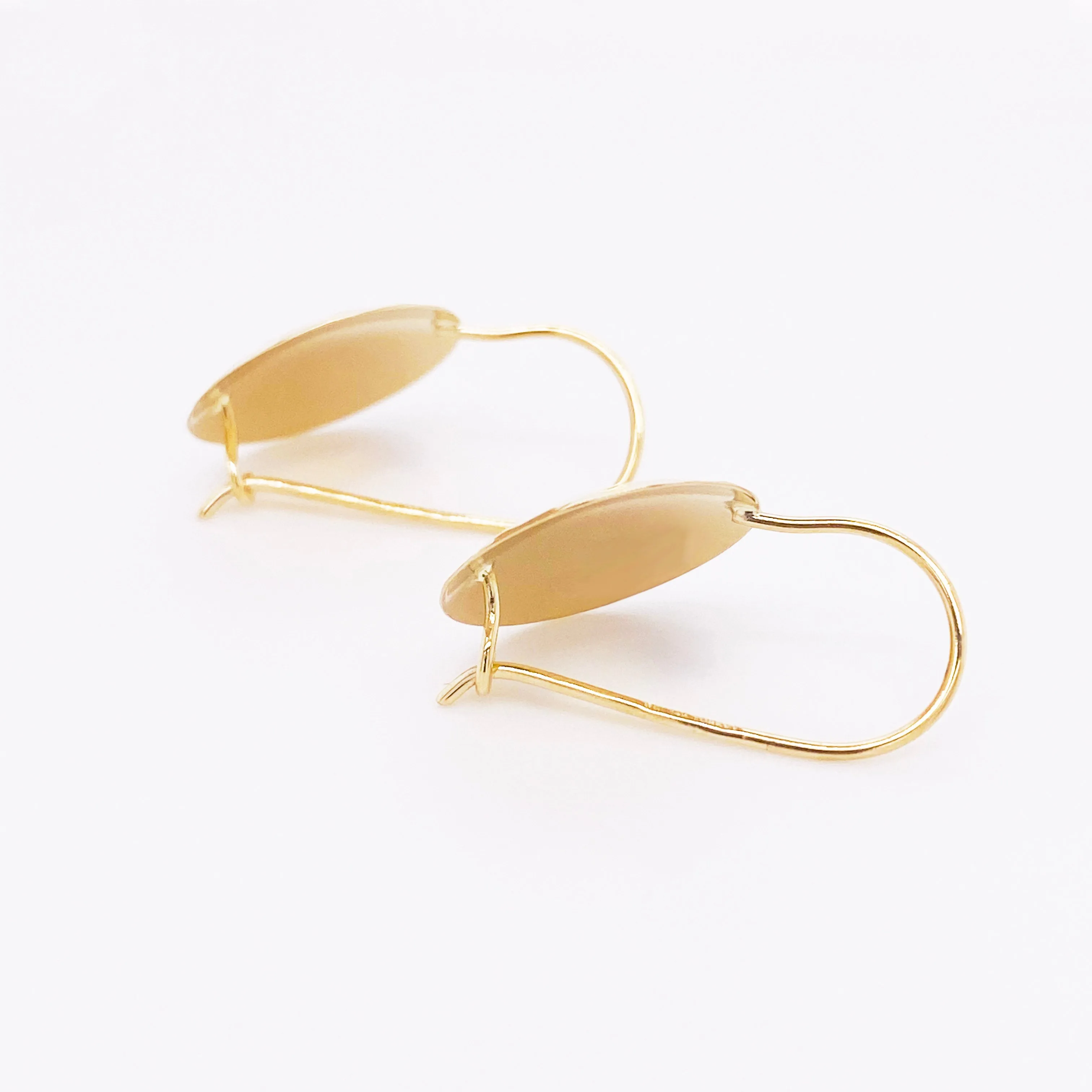 14 Karat Gold Hammered Disk Earrings