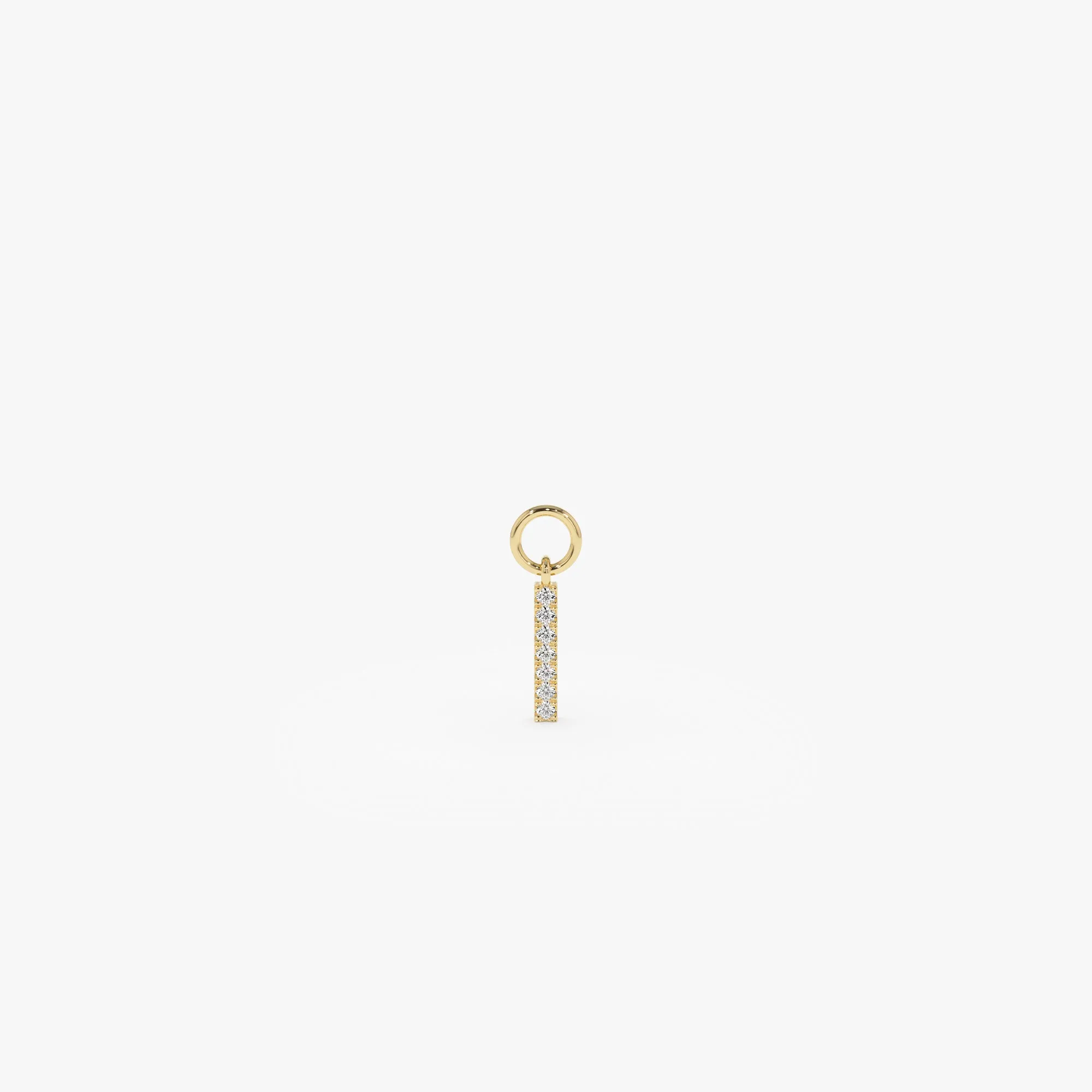 14k Diamond Bar Hoop Charm