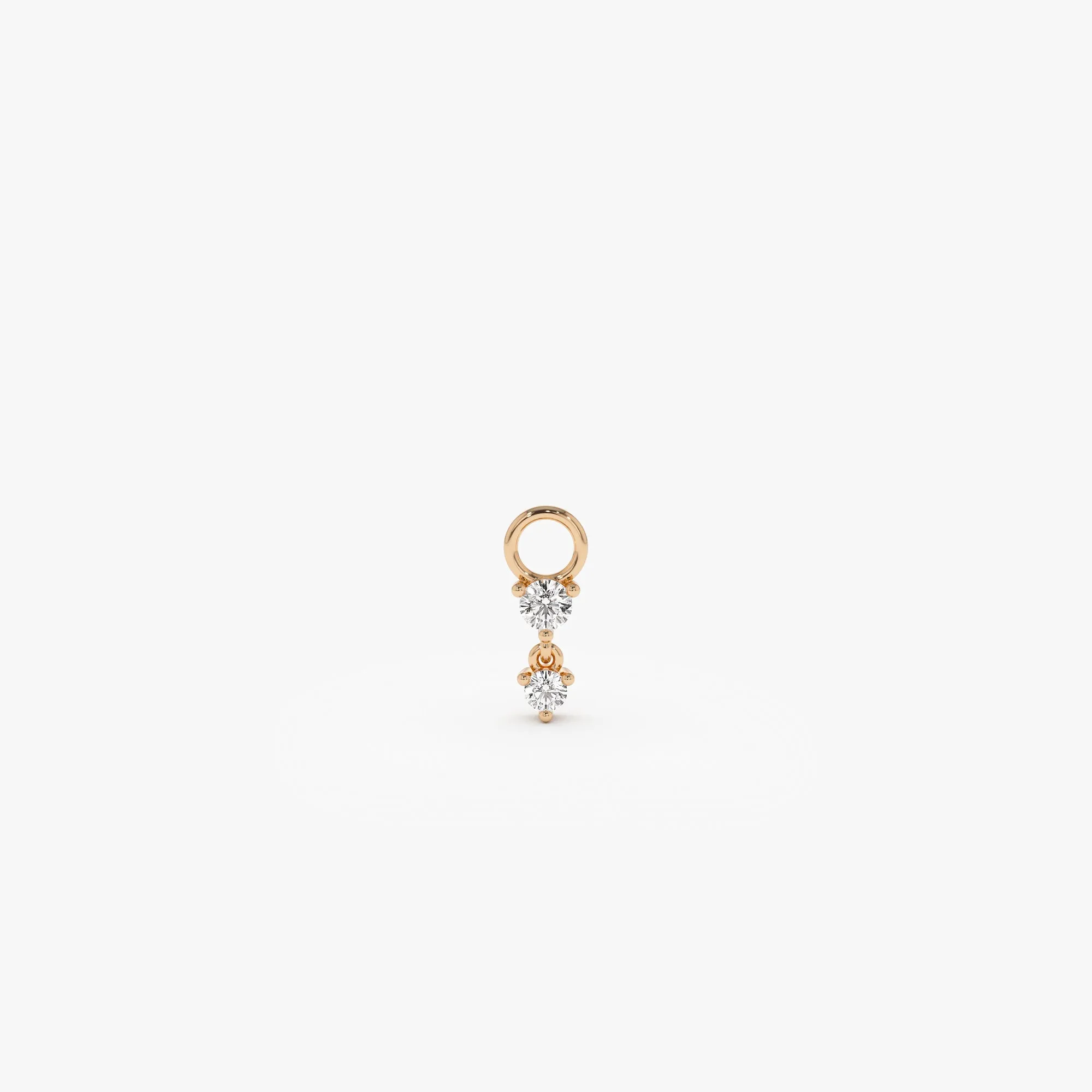 14k Diamond Dangle Hoop Charm