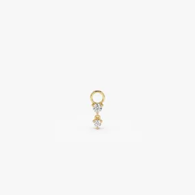 14k Diamond Dangle Hoop Charm