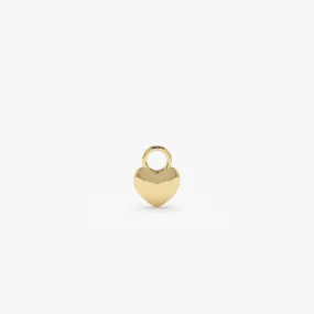 14k Dome Heart Hoop Charm