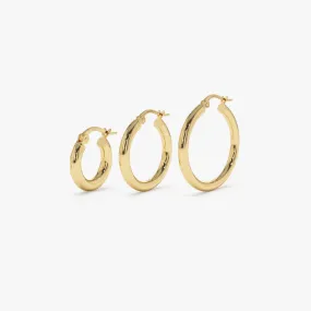 14k Gold Hoops 14-21.5-26.5 MM