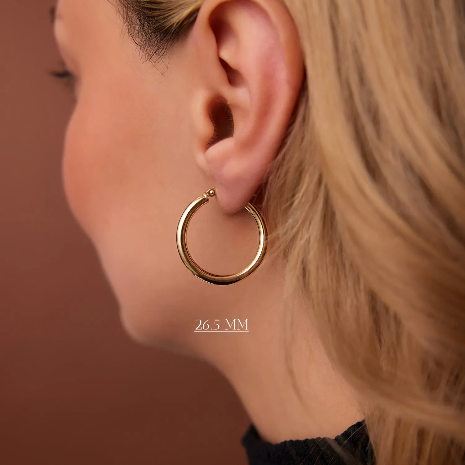 14k Gold Hoops 14-21.5-26.5 MM