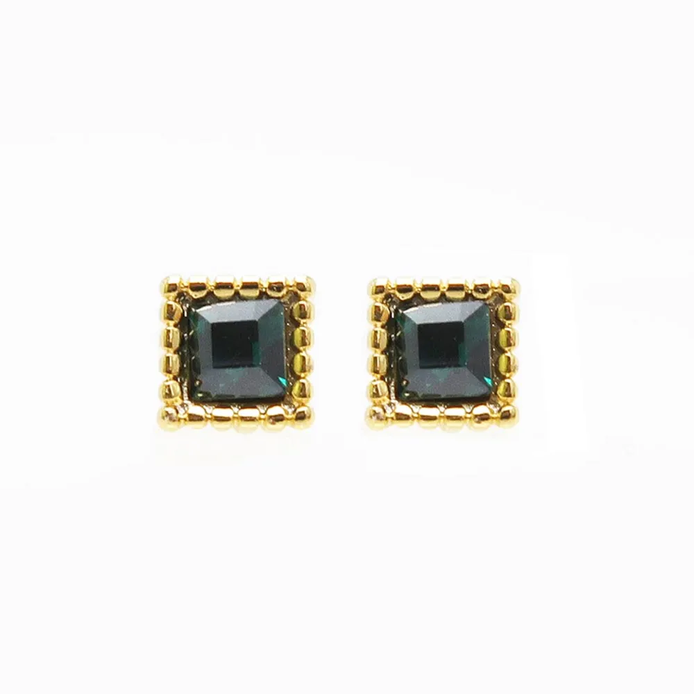 18K Gold Post Square Studs