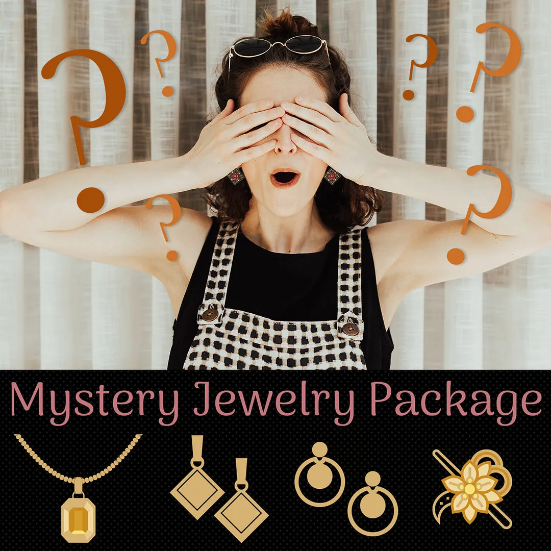 1928 Jewelry $150.00 Value Mystery Jewelry Package One Necklace, Two Earrings and One Brooch