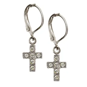 1928 Jewelry Crystal Ab Cross Drop Earrings