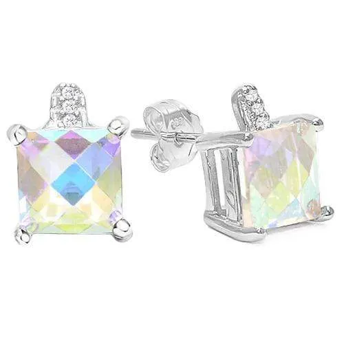 3 CARAT MERCURY MYSTIC TOPAZ   925 STERLING SILVER EARRINGS