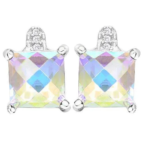 3 CARAT MERCURY MYSTIC TOPAZ   925 STERLING SILVER EARRINGS