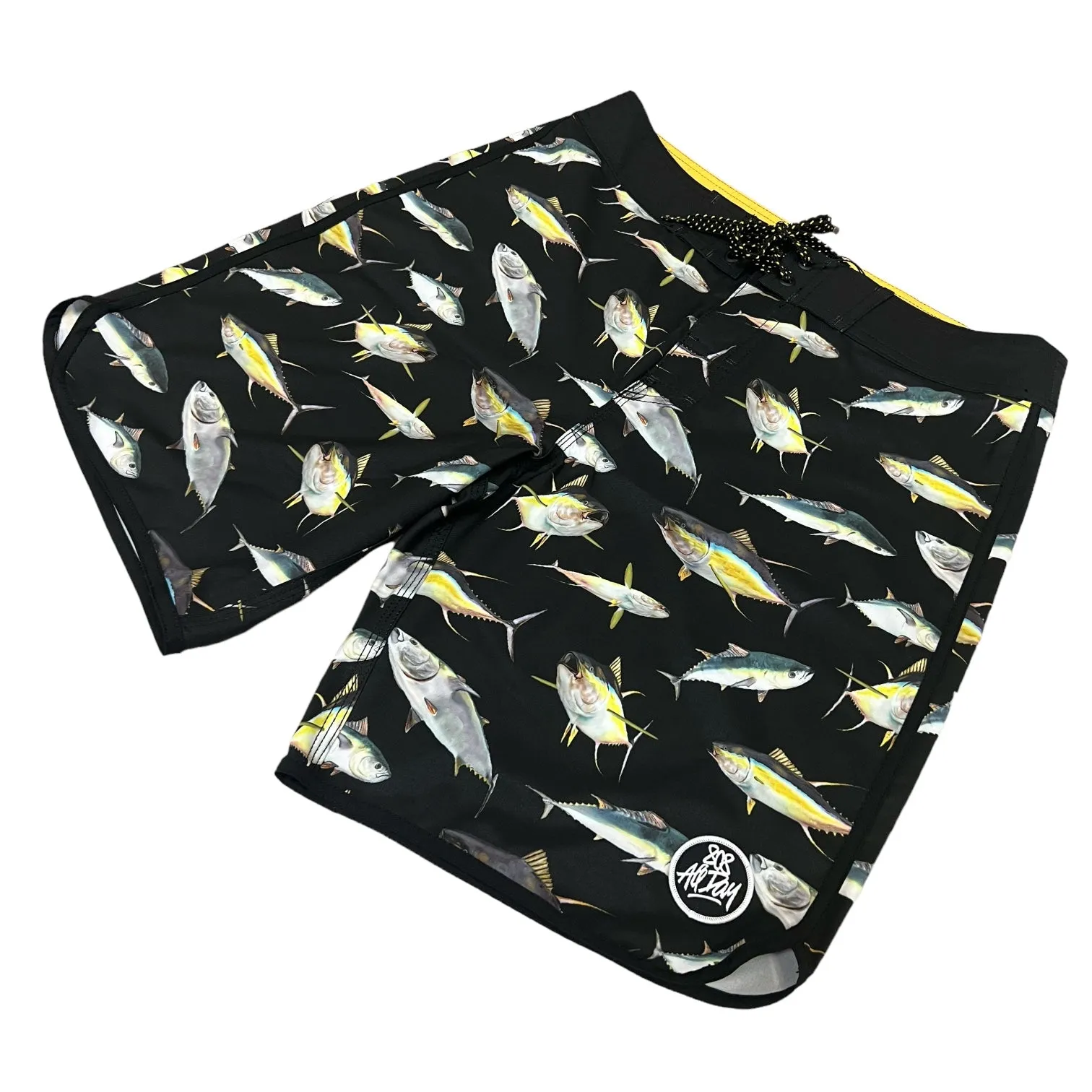 Mens Ahi Patterned Boardshorts by 808ALLDAY - Stylish Swim Trunks