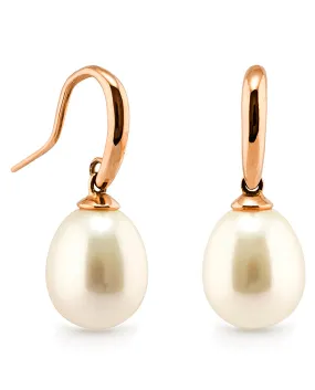 9ct Drop 10mm Freshwater Pearl Shepherd Hook Earrings IP108