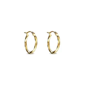 9ct Gold 20mm Twist Hoop Earrings