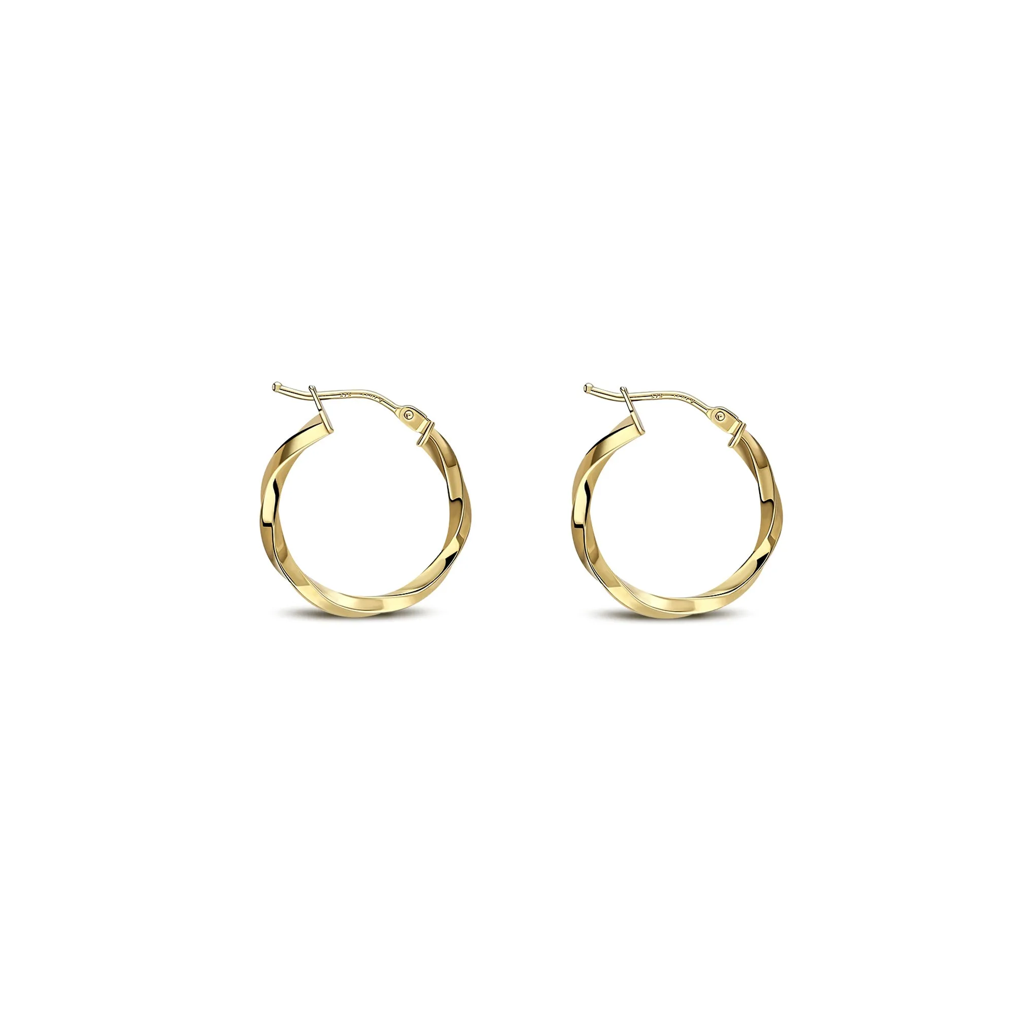 9ct Gold 20mm Twist Hoop Earrings