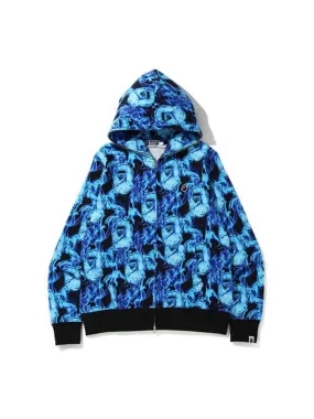 Blue Flame Print Hoodie by A Bathing Ape - Unisex