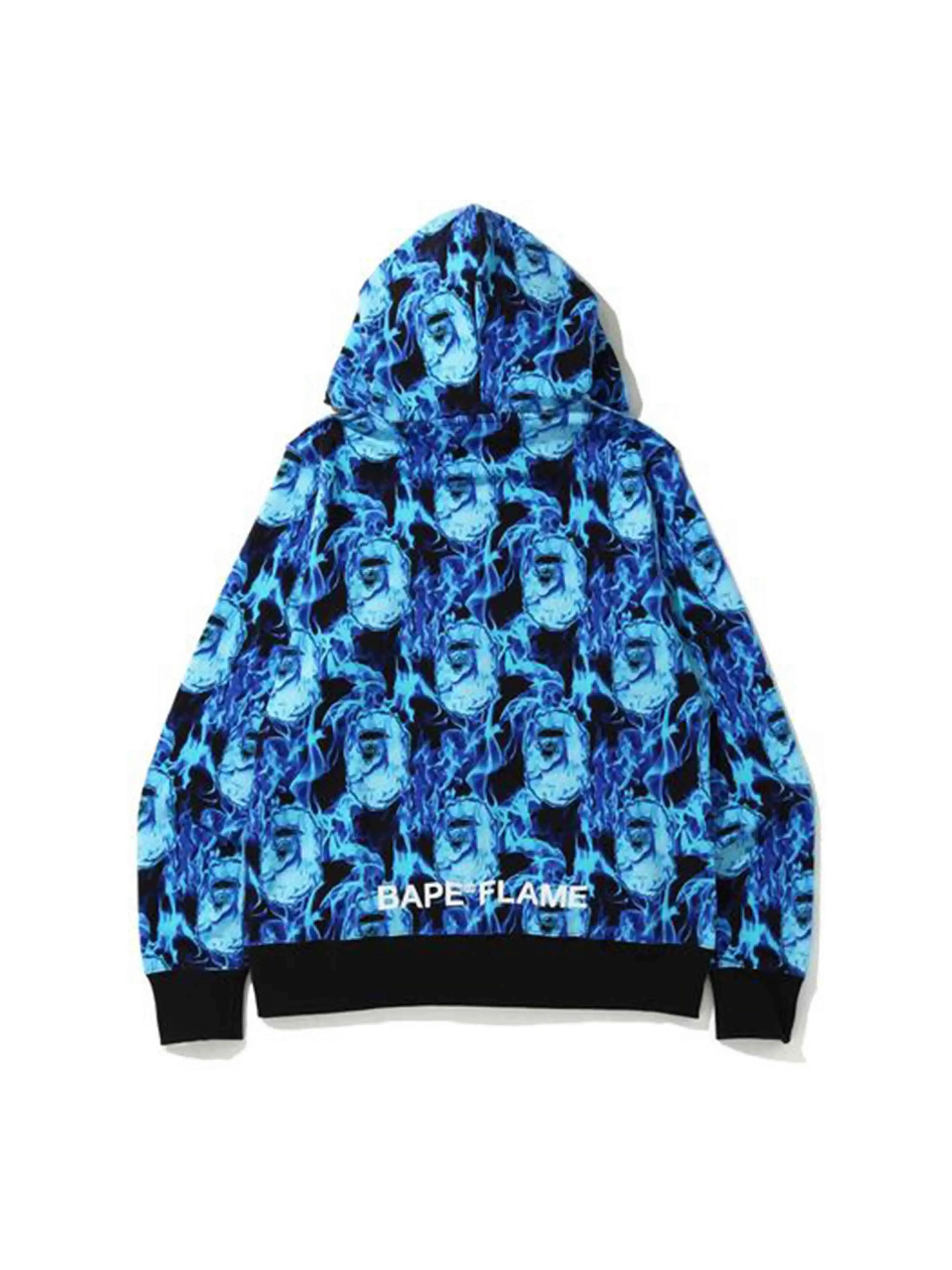 Blue Flame Print Hoodie by A Bathing Ape - Unisex