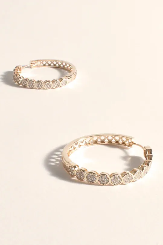 Adorne Lincoln Diamonte Hoops - Gold