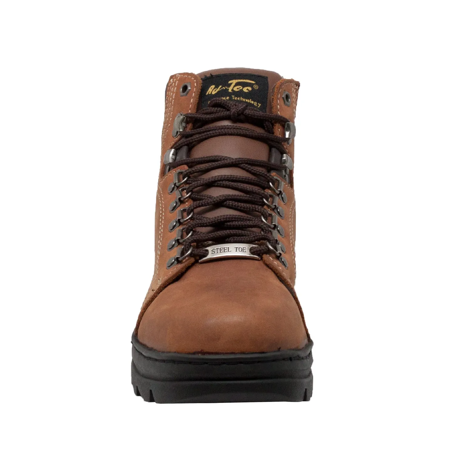 AdTec Mens 6in Steel Toe Hiker Brown Work Boots