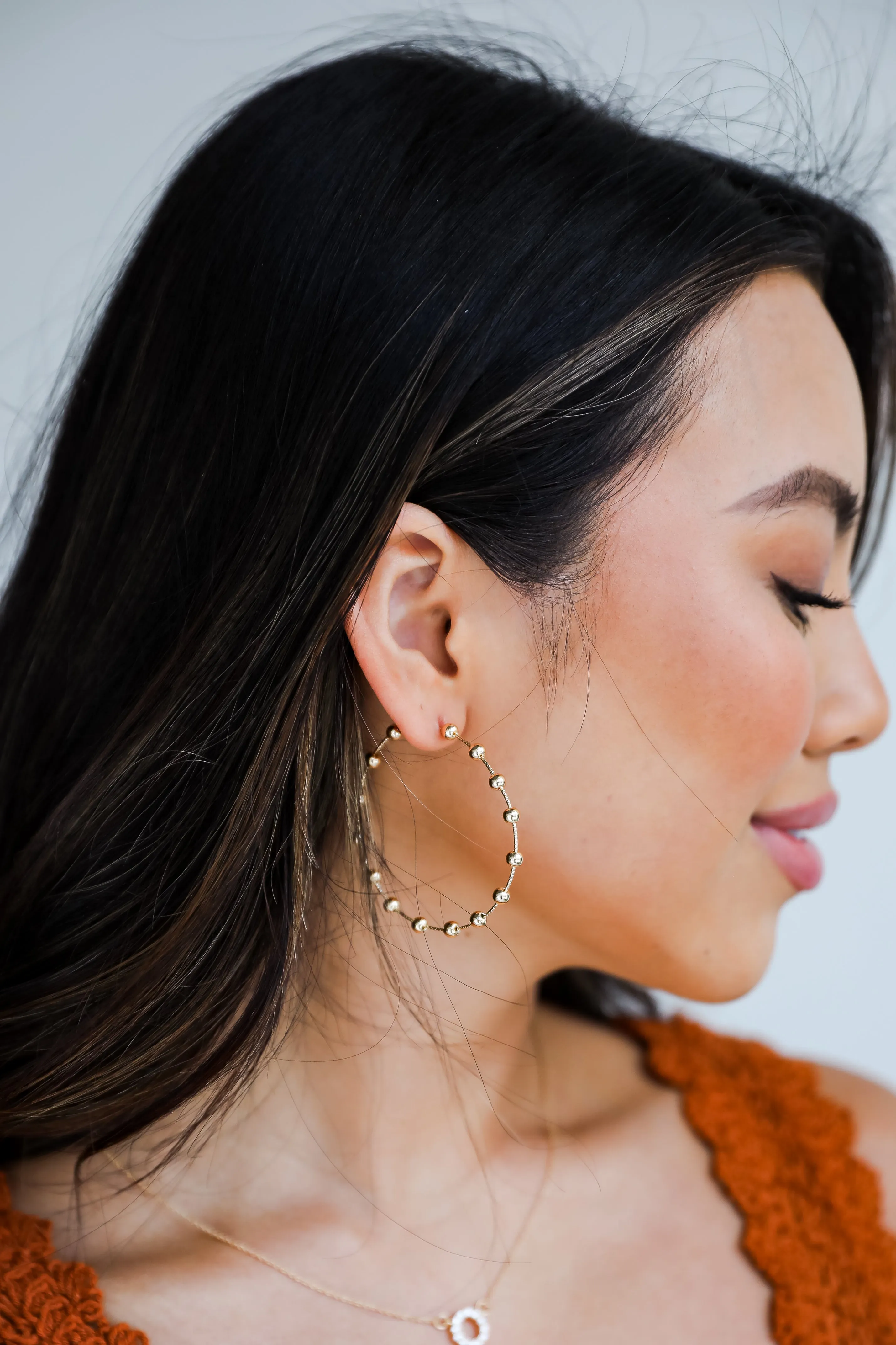 Alyssa Large Gold Ball Hoop Earrings