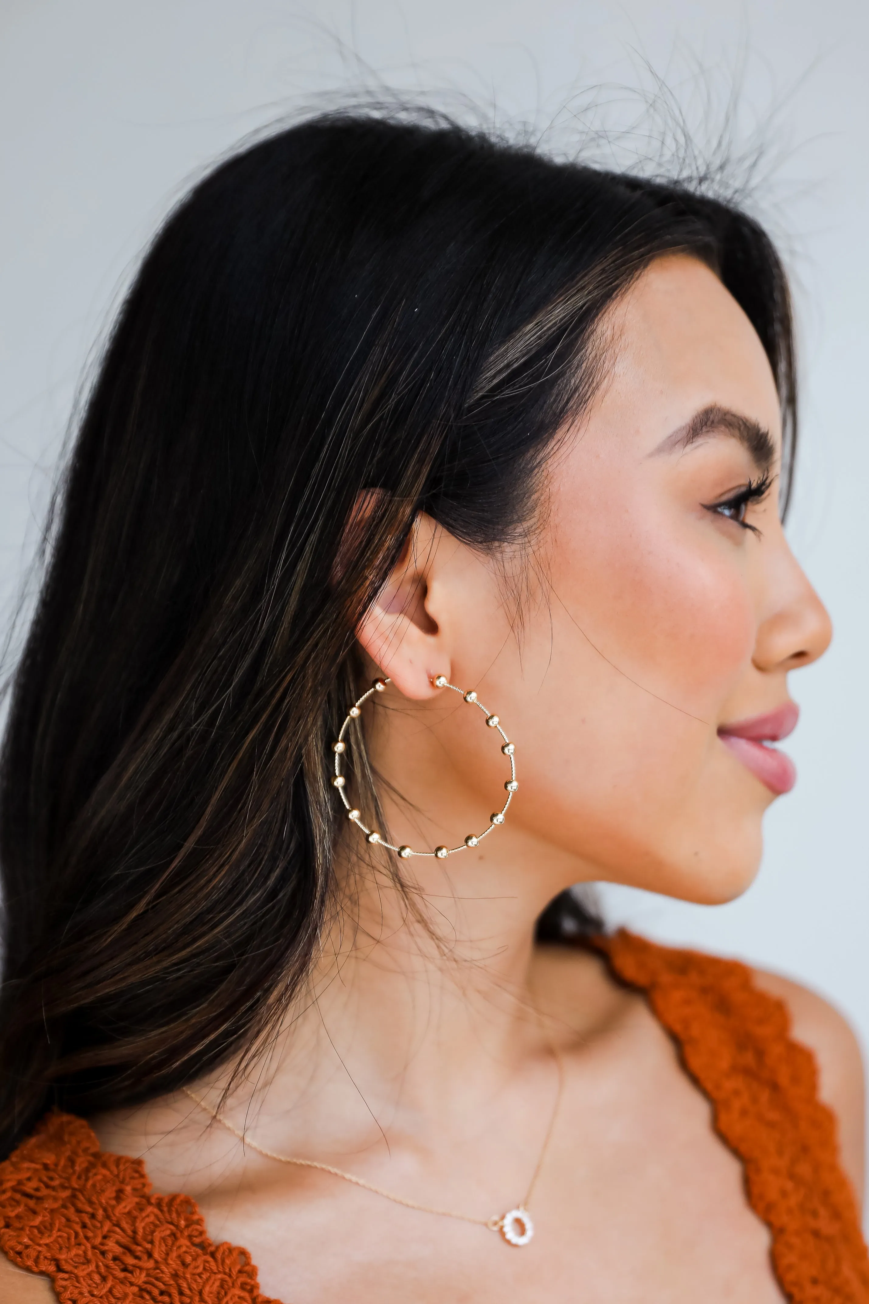 Alyssa Large Gold Ball Hoop Earrings