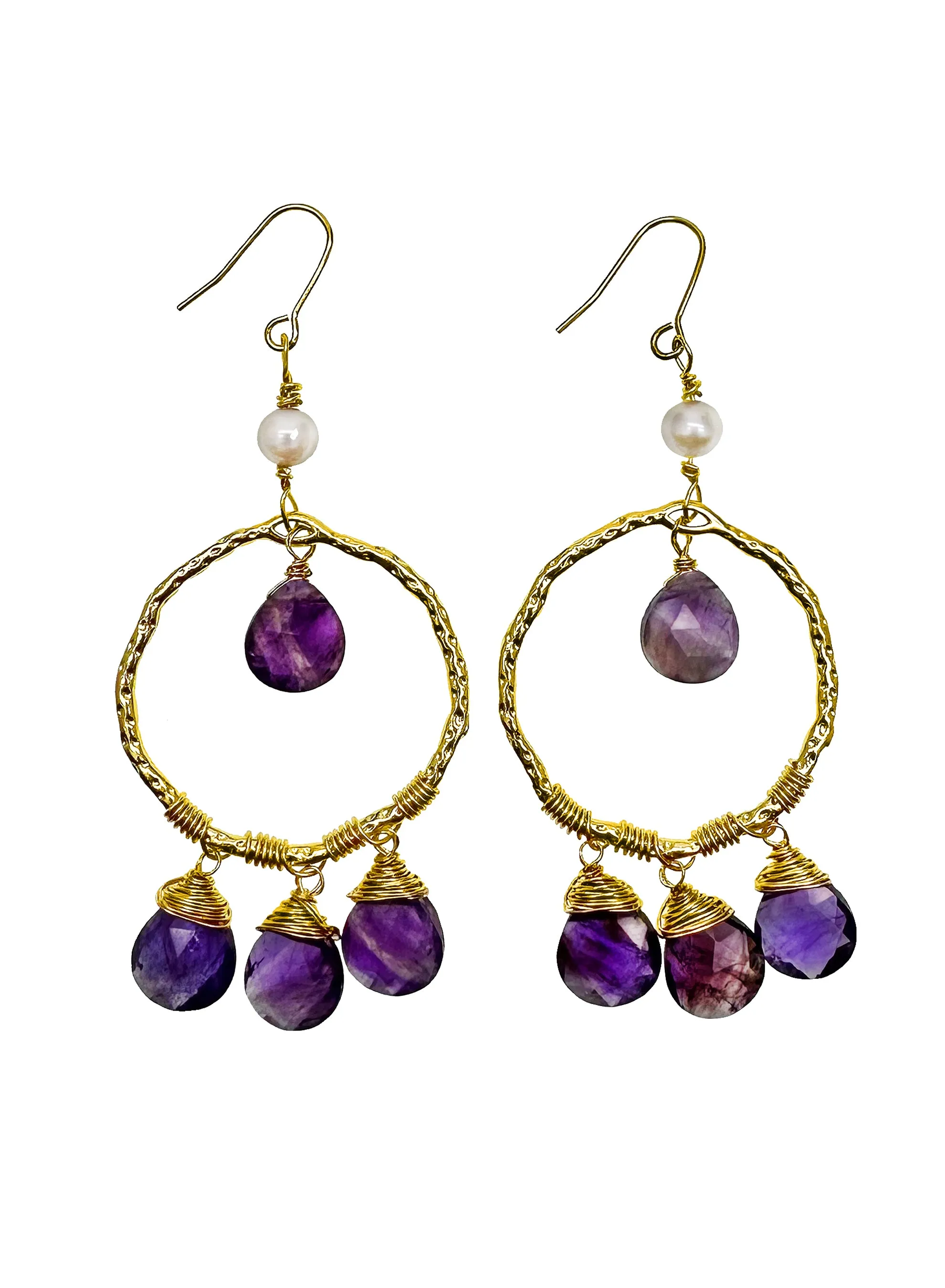 Amethyst Dangle Earrings KE026