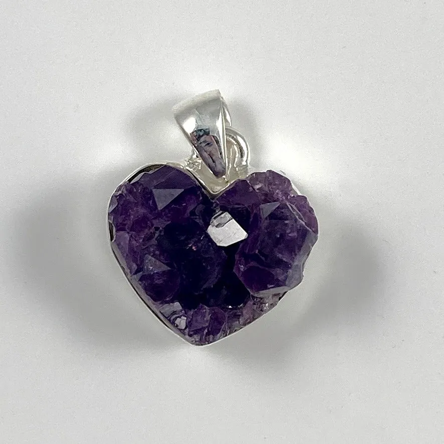 Amethyst Druzy Heart Pendant