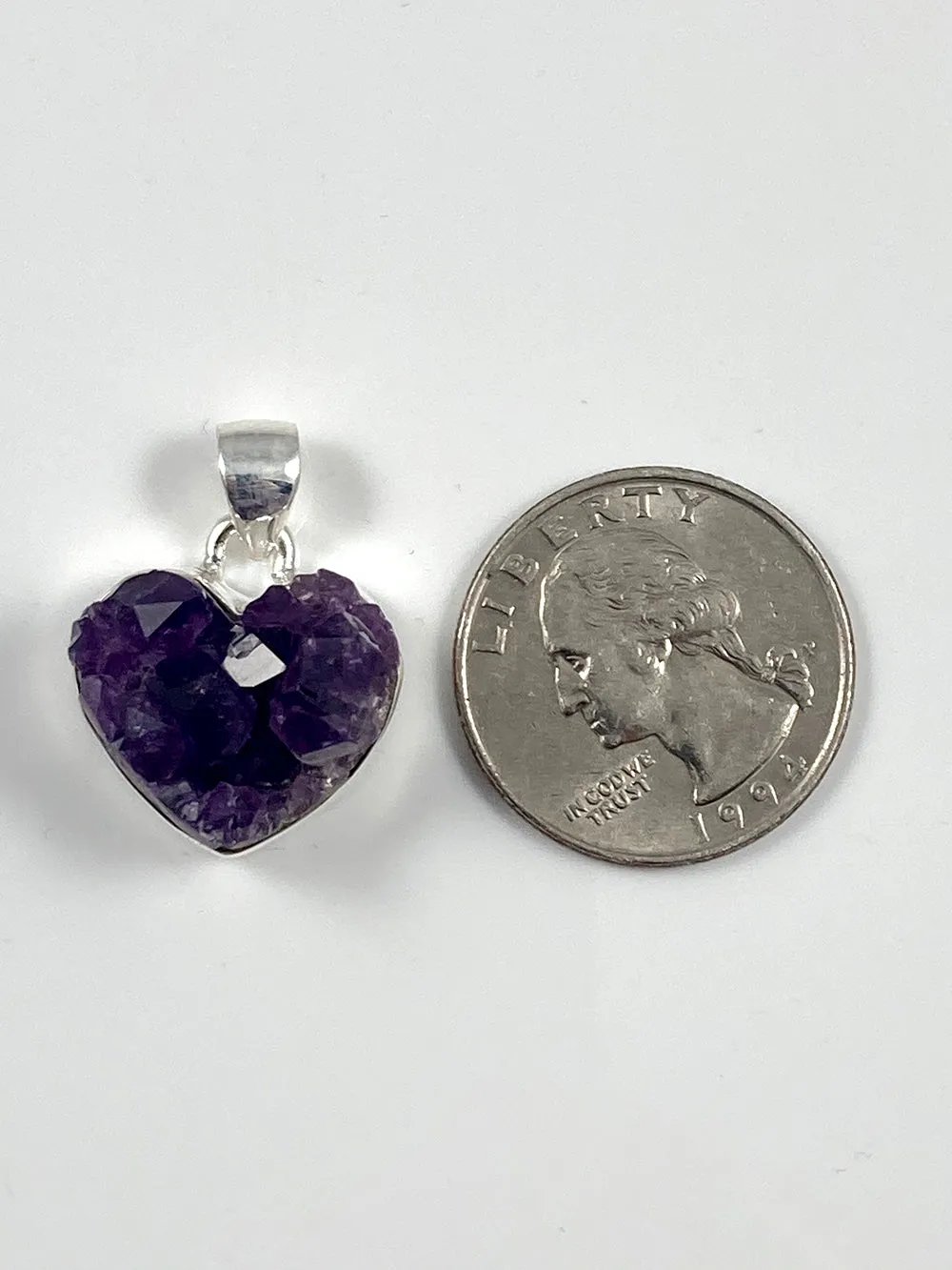 Amethyst Druzy Heart Pendant