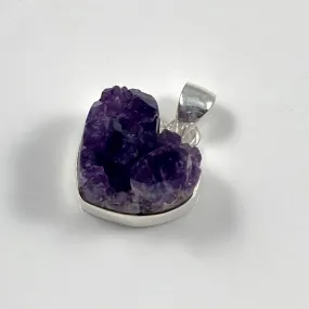 Amethyst Druzy Heart Pendant