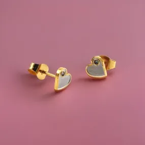 AMORE HEART STUD EARRINGS