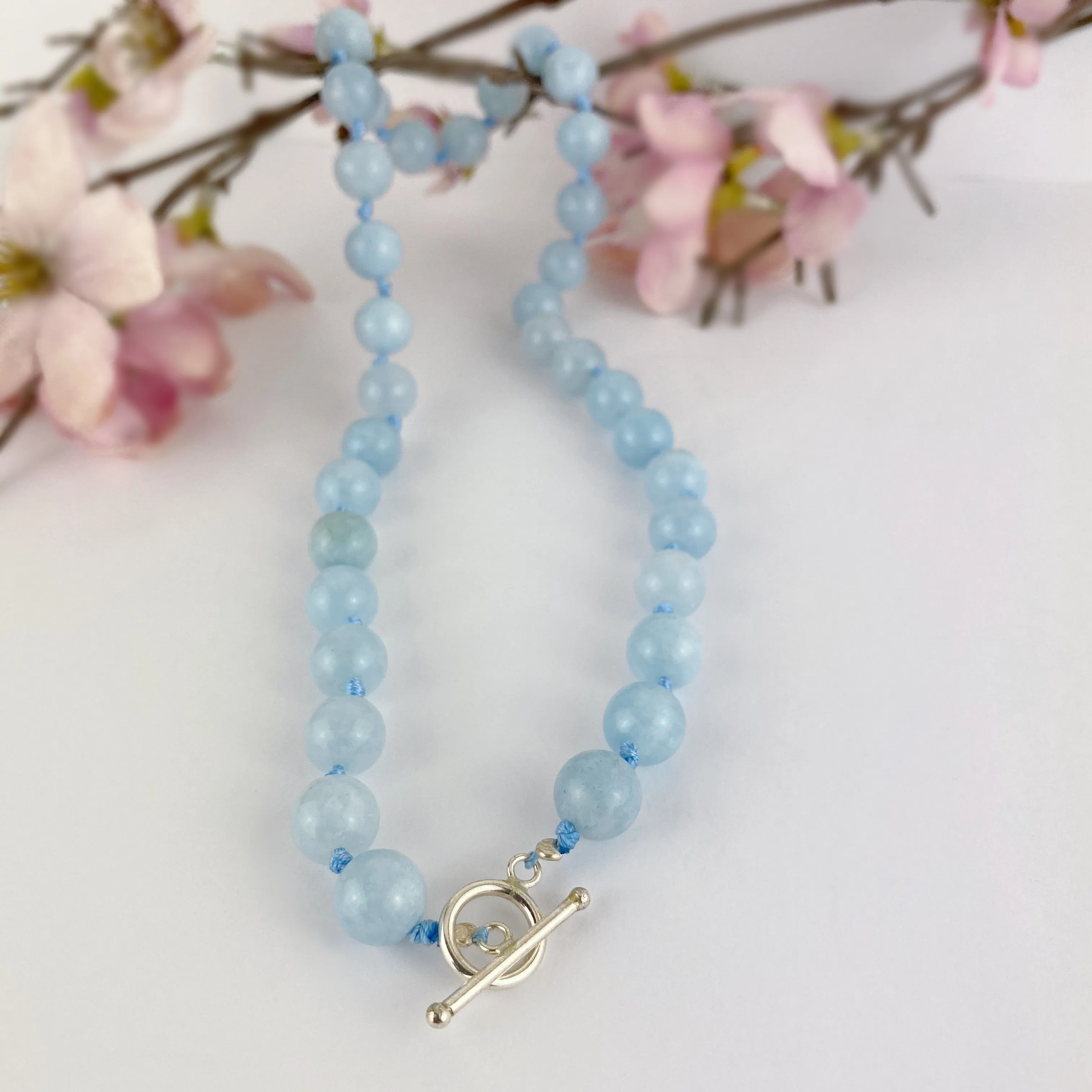 Aquamarine Bead Necklace - VNKL239