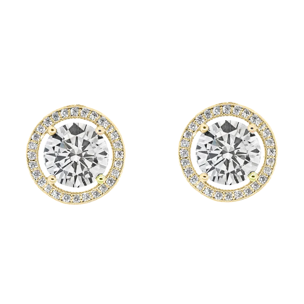 Ariel 18k White Gold Plated Halo Stud Crystal Earrings for Women