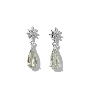 Asteri Stud, Prasiolite, Silver