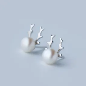 Astonishing Antlers Pearl Studs