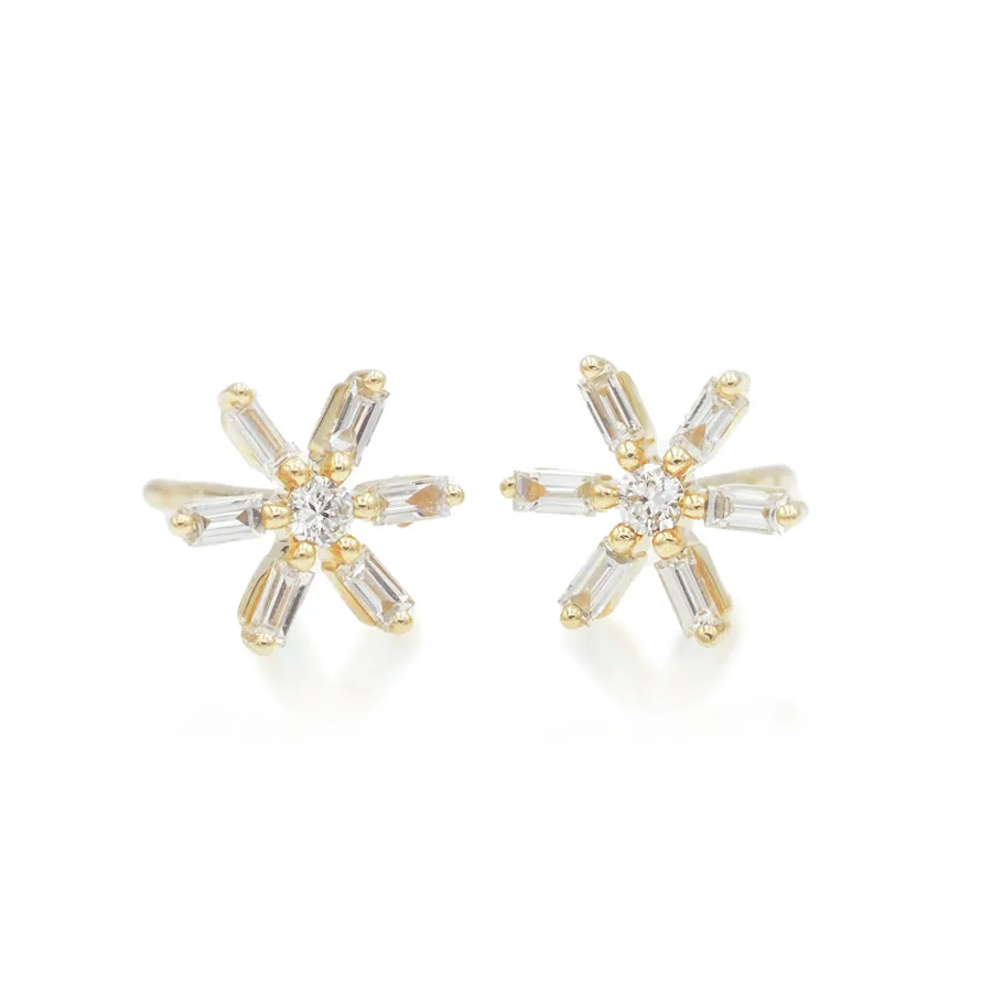 Baguette Flower Studs