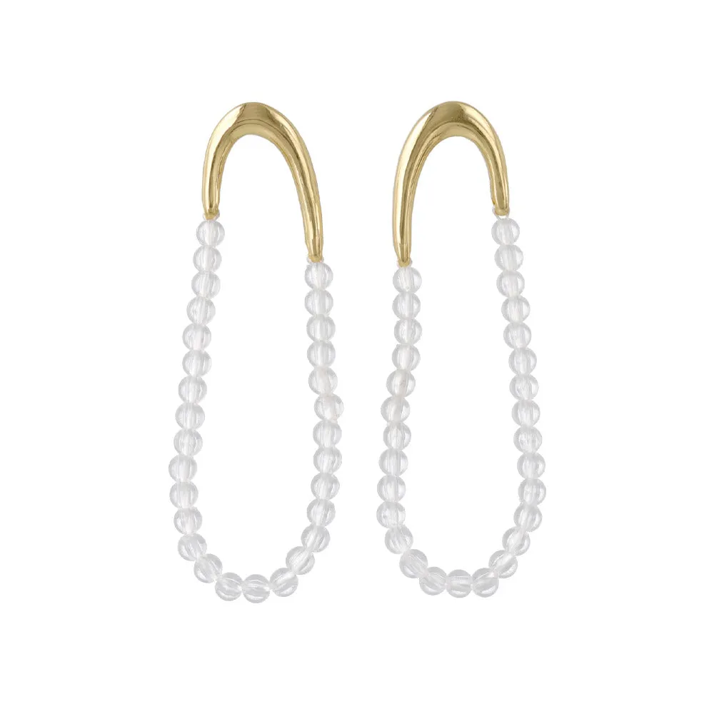 Bead Chain Oval Earrings