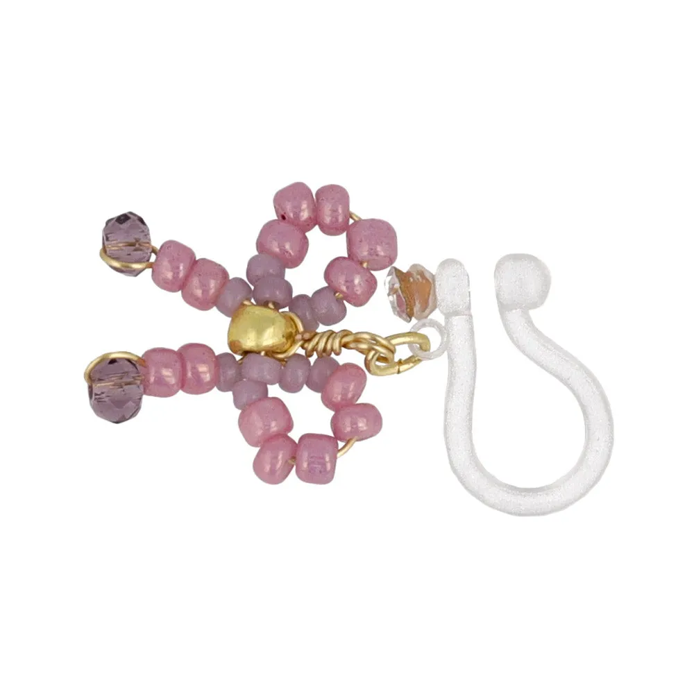 Beaded Bow Drop Invisible Clip Ons