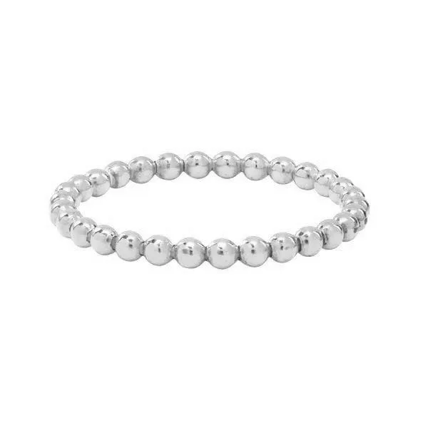 Beaded Stackable Ring - Silver