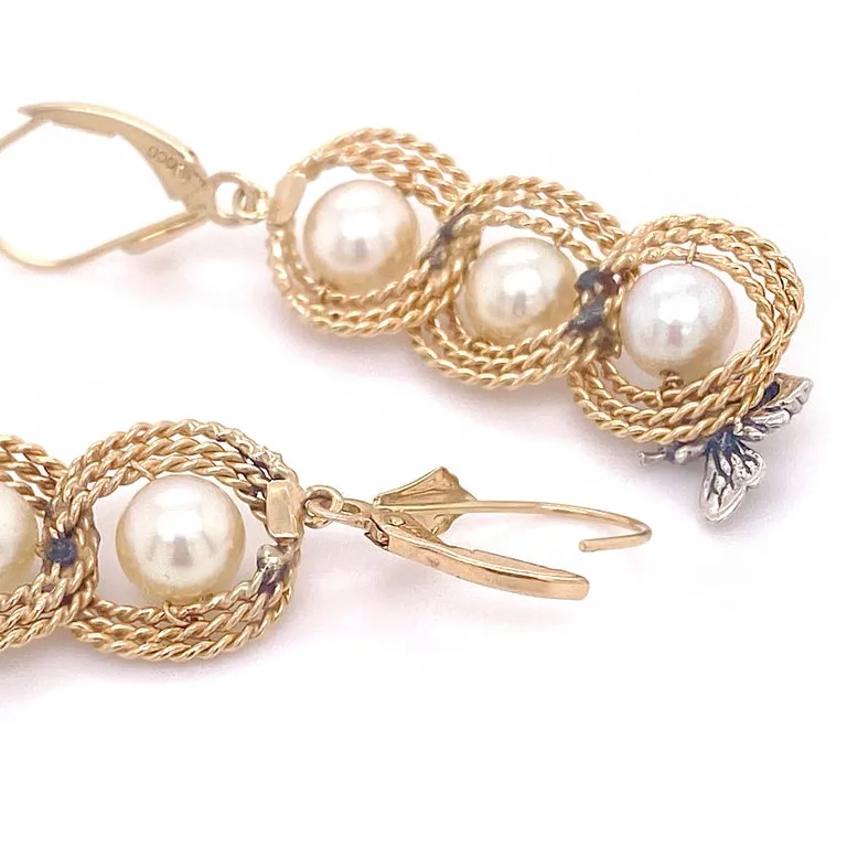 Bee Pearl Drop Earrings