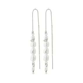 BERTHE pearl chain earrings silver-plated