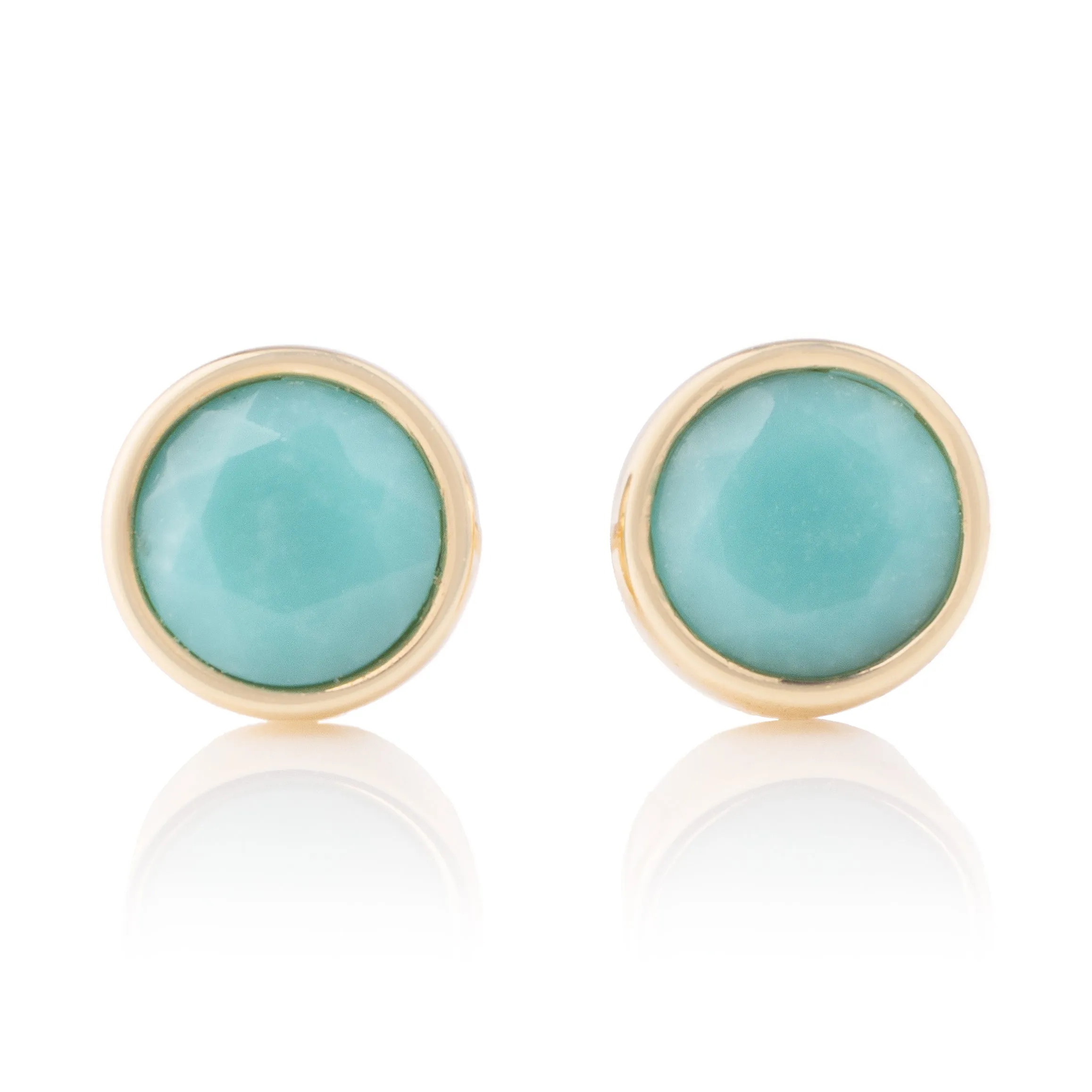 Bezel Set Turquoise Studs