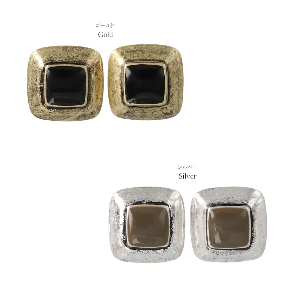 Big Square Titanium Earrings