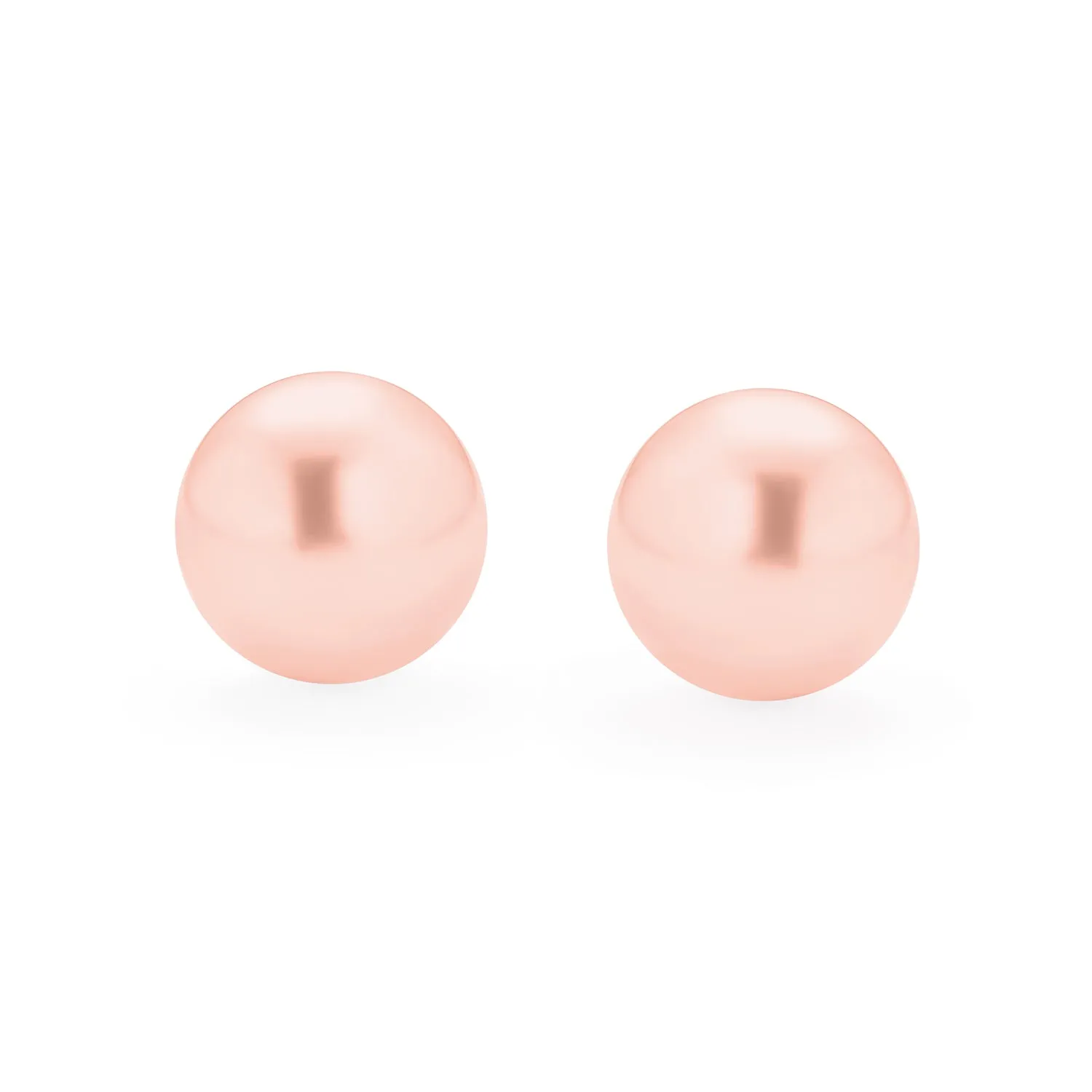 Black Grey White Pink Pearl Stud Ball Earrings .925 Sterling Silver 8-12MM