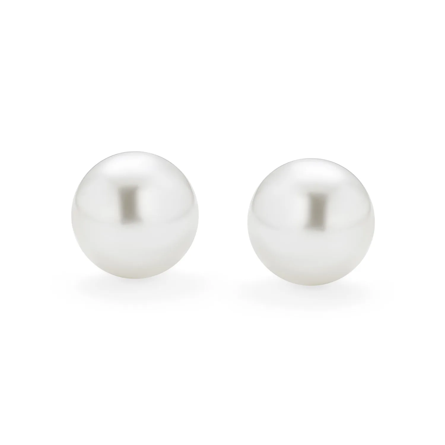 Black Grey White Pink Pearl Stud Ball Earrings .925 Sterling Silver 8-12MM