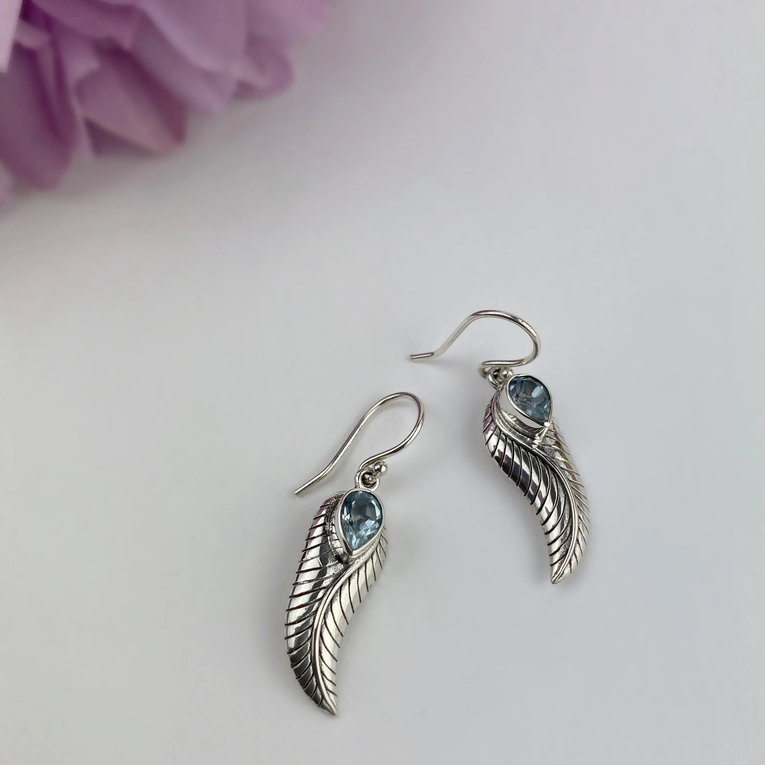 Blue Feather Earrings - VE689