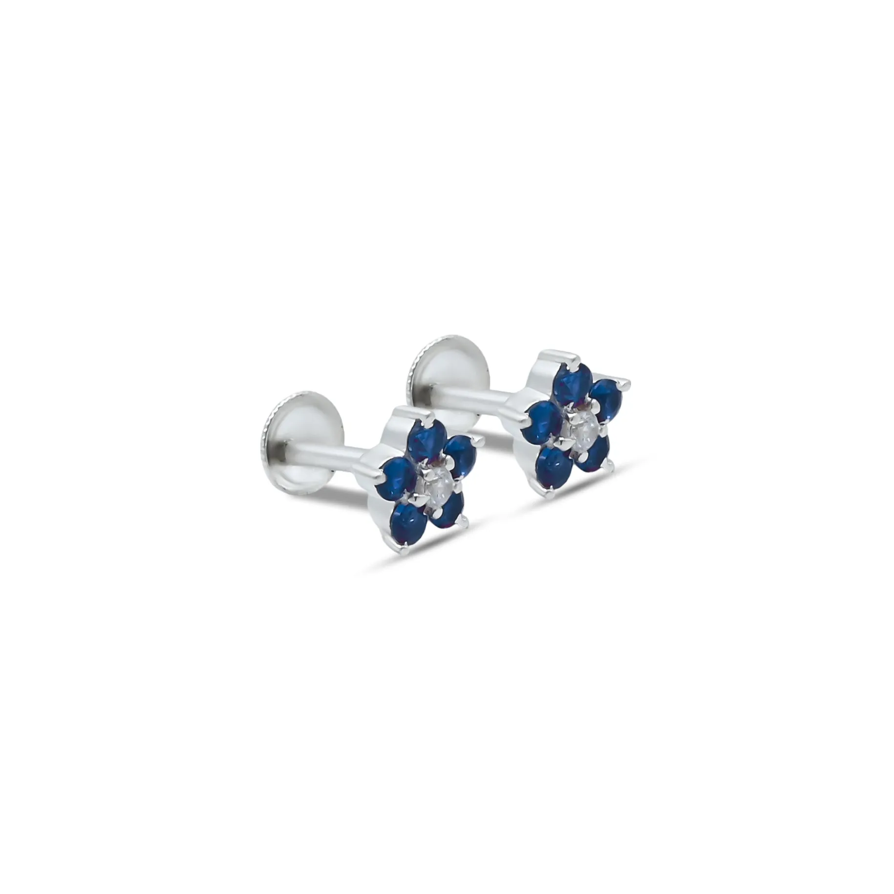 Blue Gemstone Sterling Silver Earrings