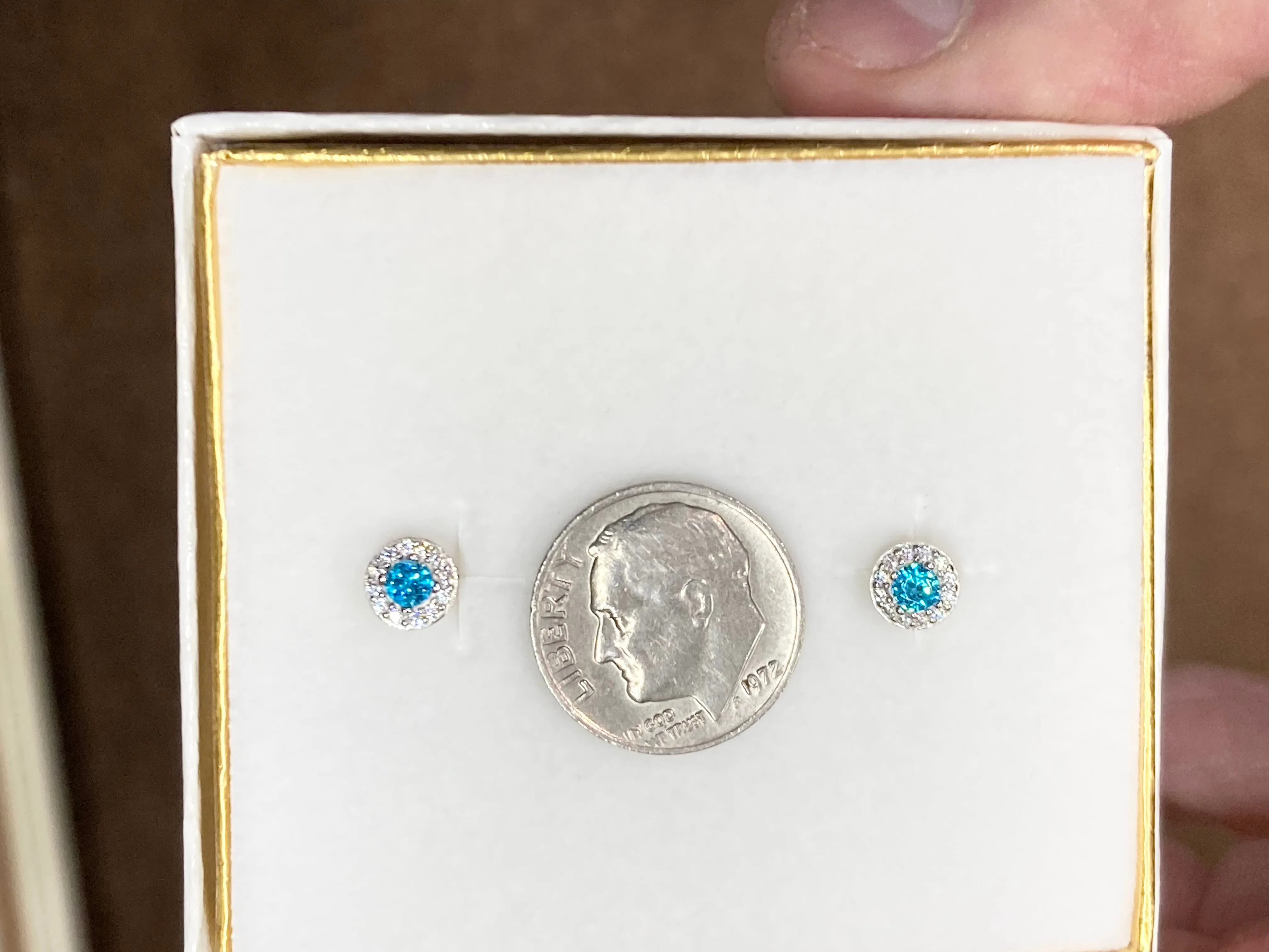 Blue Swarovski Zirconia Silver Earrings