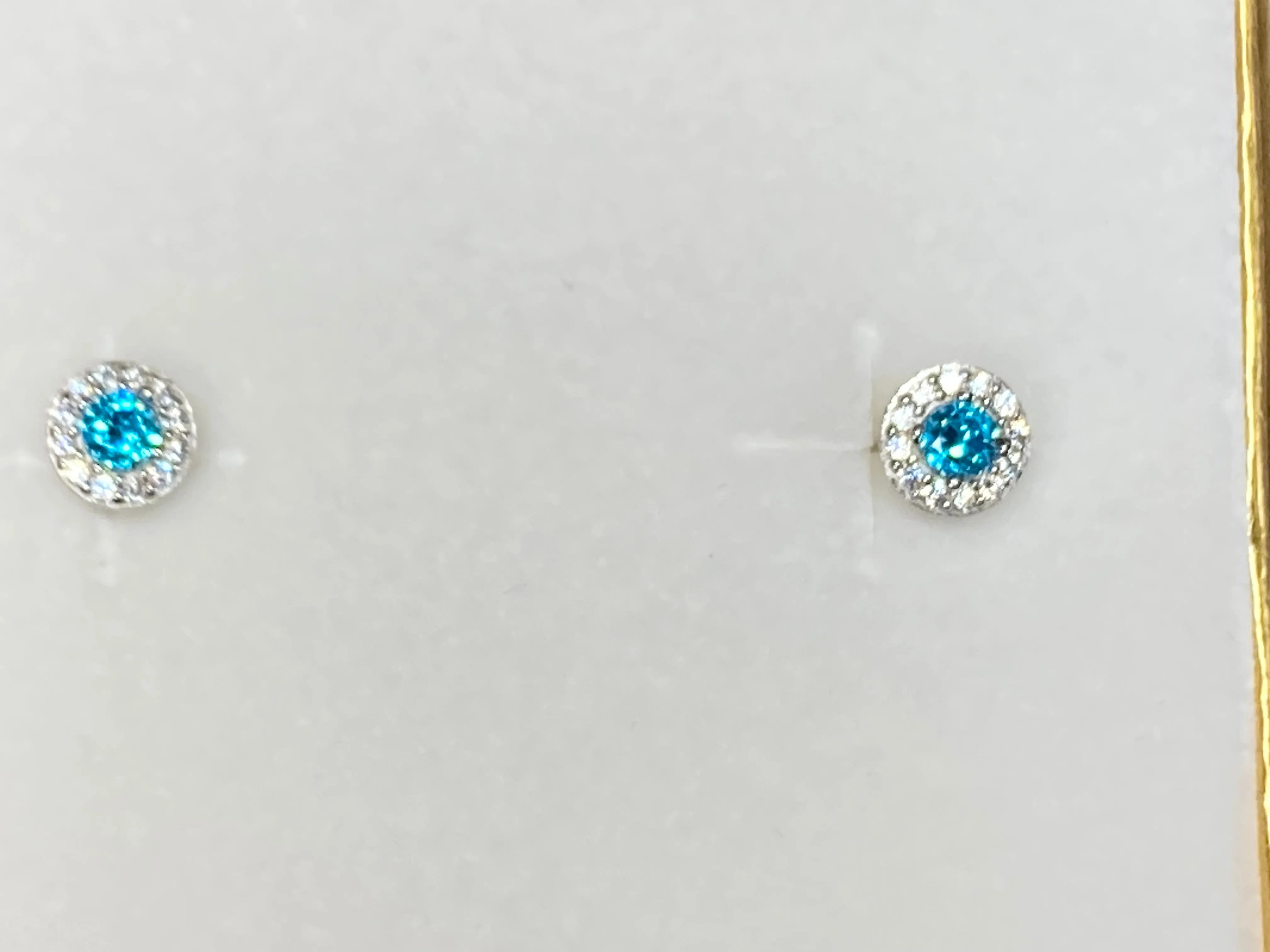 Blue Swarovski Zirconia Silver Earrings